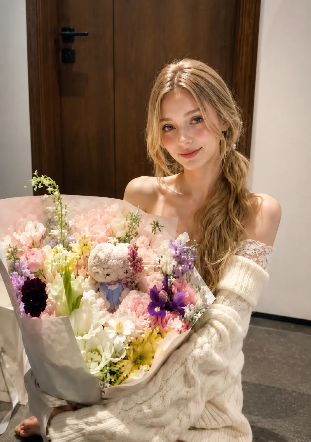 Poses holding flowers