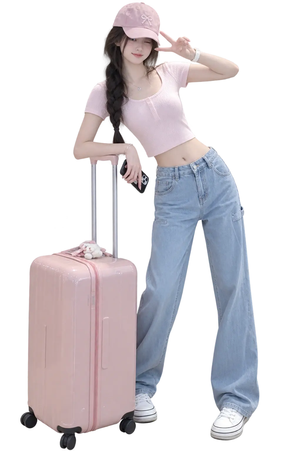 Poses with a handbag, backpack or suitcase — 2