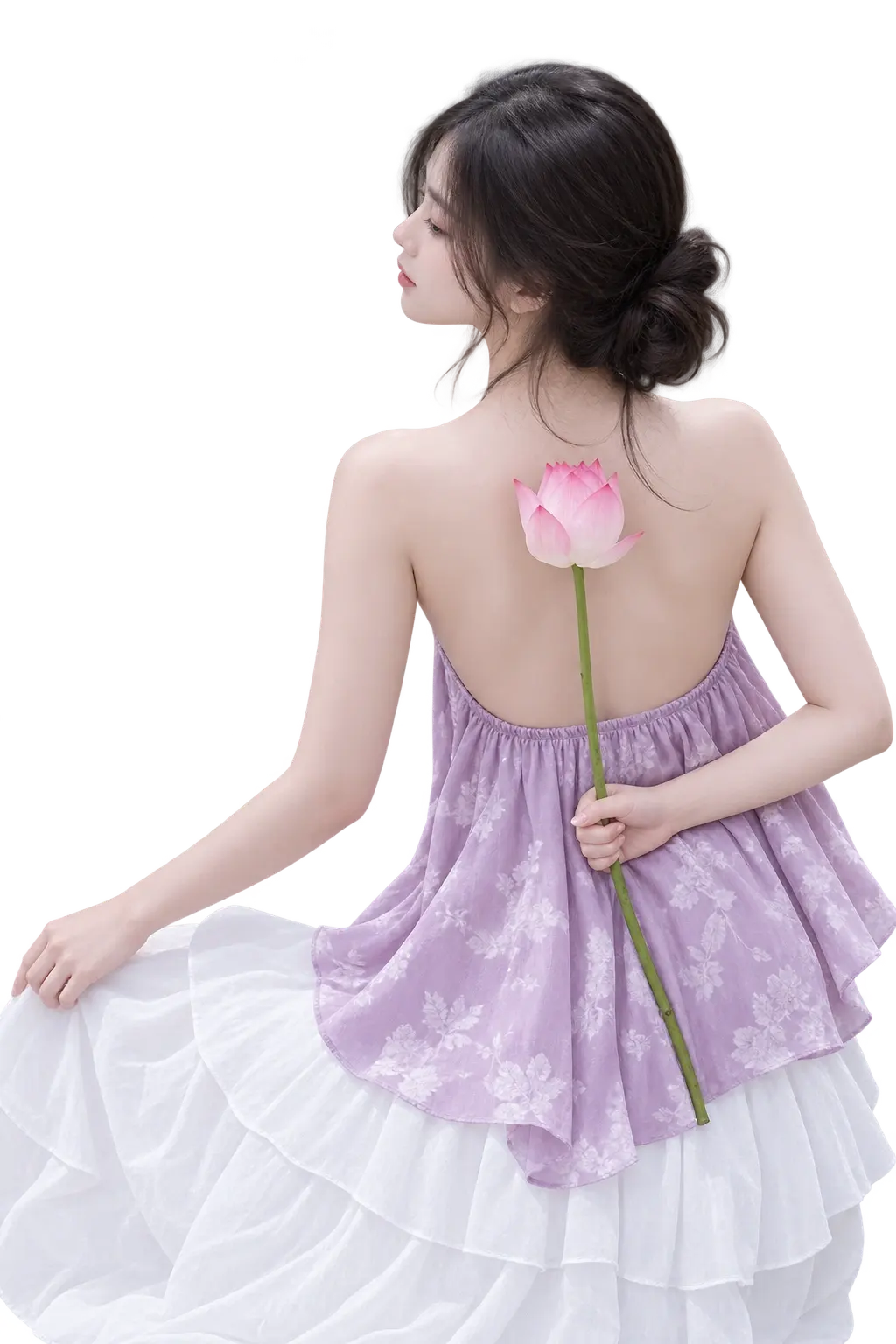 Dáng chụp với hoa sen — 3
