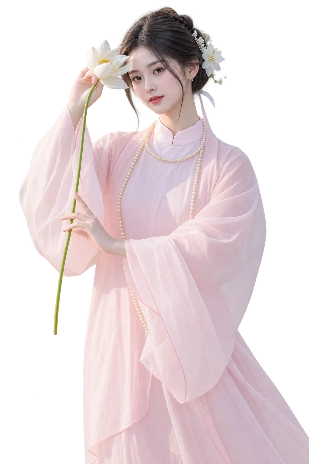 Dáng chụp với hoa sen — 4