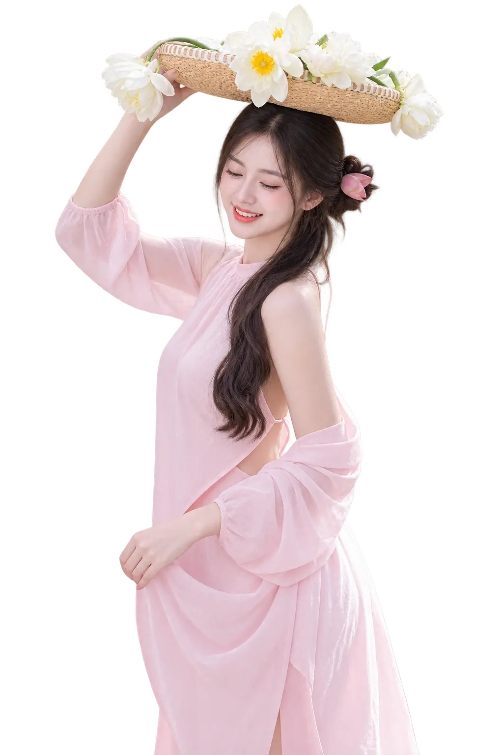Dáng chụp với hoa sen — 5