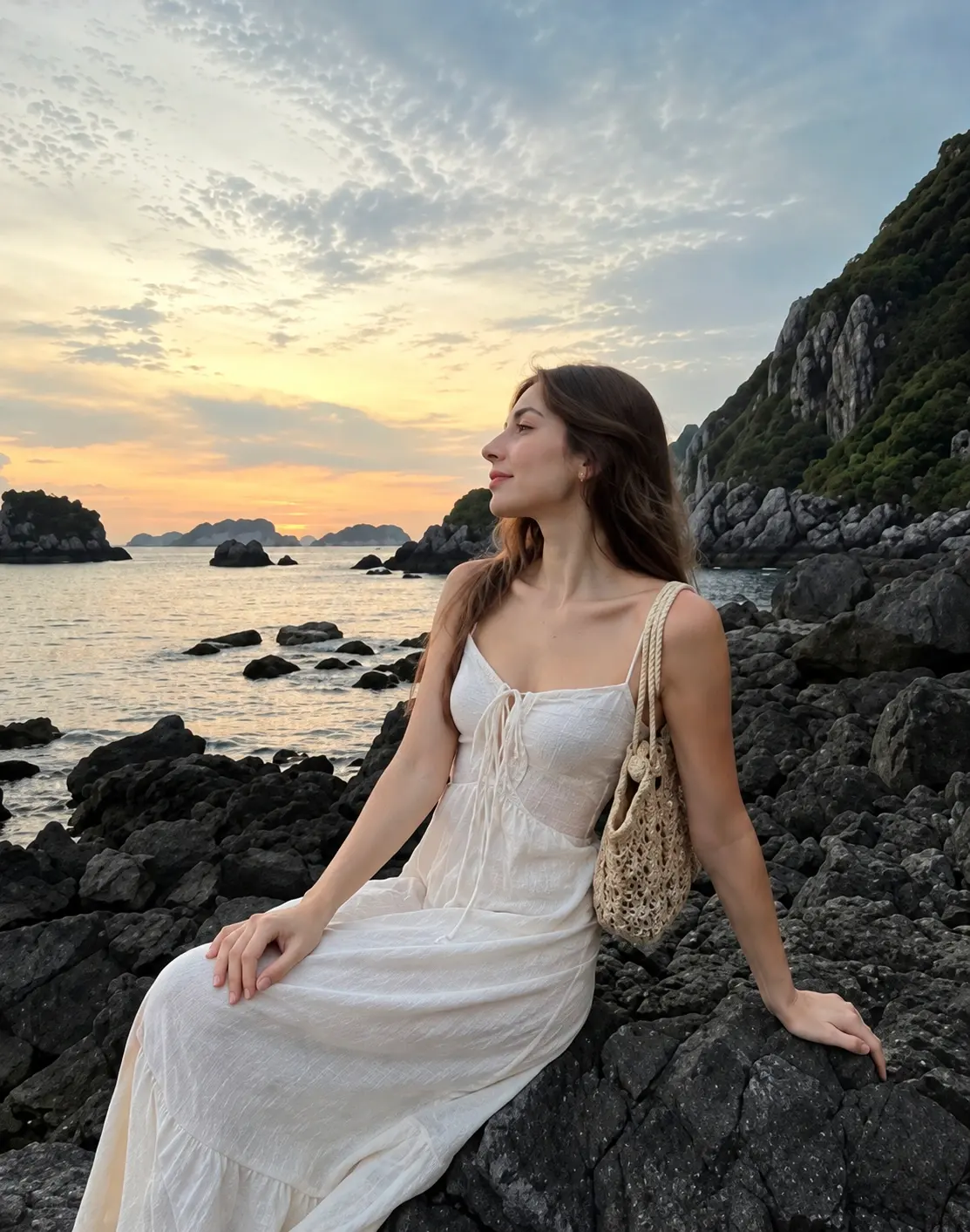 Rocky shore poses